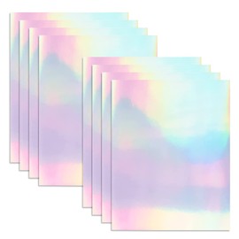 Holographic Printable Vinyl Sticker Paper, 8 Pcs Rainbow Quick Dry Waterproof Vinyl Sticker Paper for Inkjet Inkjet/Laser Printer(A4)