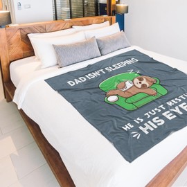 Funny Gifts for Dad, Dad Is Not Sleeping Sloth Blanket, Dads Birthday Gifts, Gag Gift for Dads from Daughter Son, Funny Blanket for Fathers Day Christmas, 60" x 50"