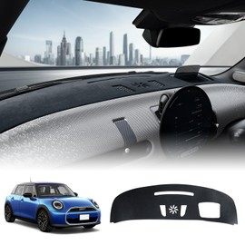 KUNGKIC 2024 4th Generation New Mini 5 Door F65 Cooper S F66 New Cooper Convertible F67 Right Handle Dashboard Mat Car Interior Parts Sun Protection Mat Interior Accessories (For Cars with HUD)
