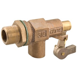 Watts 750 Series 3/4" Bronze Heavy Duty Float Valve, Female NPT Threaded Inlet, Machined Flange, Serrated Arms, Replaceable Seals, Locknut & Gasket for Bulkhead Mount, Max Working Temperature 180° F