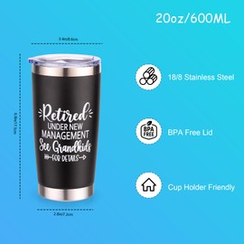 20oz Tumbler with Straws Lids, Funny Retirement Gift Tumbler,Retirement Weekly Schedule Tumbler for Men Dad,Inspiration Work Gifts for Coworkers, Birthday, See Grandkids