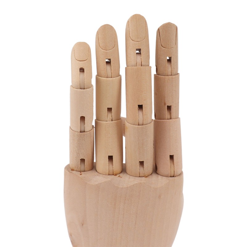 Flexible Wooden Hand Model Moveable Wooden Artists Manikin Hand Figure