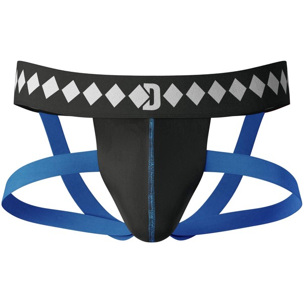 Diamond MMA Four-Strap Jock Strap Supporter with Built-in Athletic Cup Pocket for Sports, Large