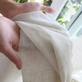 Home Brilliant White French Door Curtain Panels Window Drapery for Front Door, Rod Pocket with Tie Back, Set of 2, 54 x 72 inch