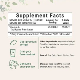 Vitamina A + Ocular Inmunidad Desarrollo 500 Capsulas Eg A70 Sabor Nd