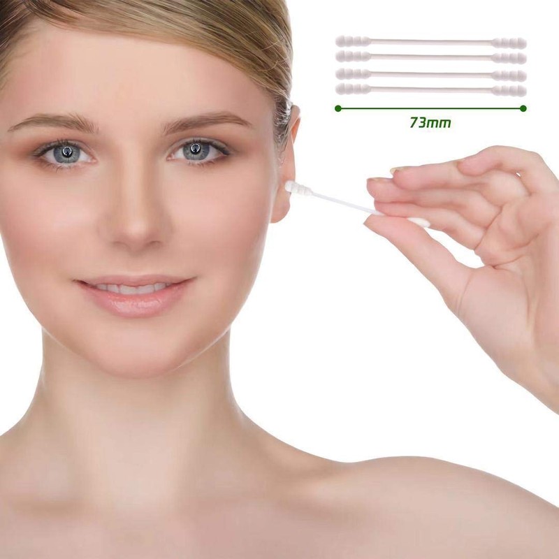 800 Pieces Cotton Swabs, Double Spiral Tipped with Paper Stick,