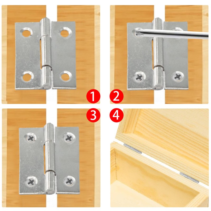 bociloy 10Pcs 1.5 Inch Butt Hinge, Mini Cabinet Hinges, Rectangle