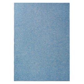 TOWN & COUNTRY BASICS Pax Herringbone Textured Solid Everwash® Washable Area Rug, Low Pile, Non-Slip Backing, Easy Clean Pet & Family Friendly Rug, Blue, 5'11"x9'