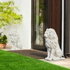 Glitzhome Guardian Sitting Lion Garden Statue MGO Outdoor Decoration, 20.75"