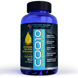 CoQ10 100mg with Organic Olive Oil – Ubiquinone & Ubiquinol for Maximum Absorption | 60 Softgels | Supports Heart Health & Boosts Energy | Pure & Natural
