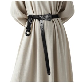 Joukavor Renaissance Belt with Skirt Hike for Women Fantasy LARP Cosplay (Black)