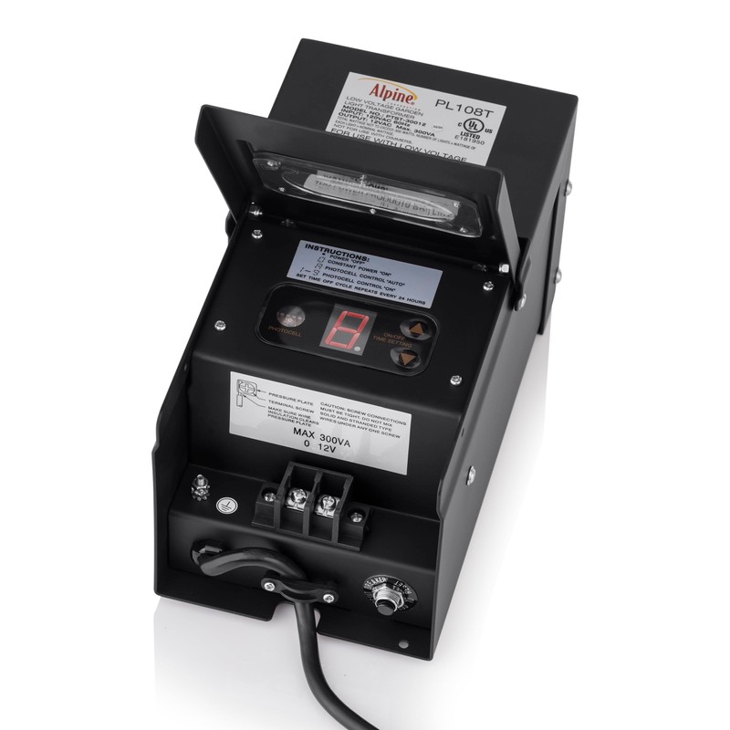 Alpine Corporation Outdoor 300 Watt Transformer with Photo Cell and