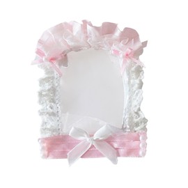 Lace Bows Photocard Holder Protective Sleeves - Lovely Display Case for Photos, Credit Cards, Student IDs, and More (Pink)