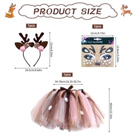 Women's Antler Costume, Reindeer Costume, Women's Reindeer Carnival Costume, Deer Costume, Women, Reindeer Tutu Skirt, Women's Antlers Costume Carnival, Reindeer Costume, for Carnival, Cosplay, Theme