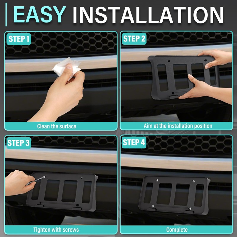 GRUOIZ Quick Install Front License Plate Holder Compatible with Toyota