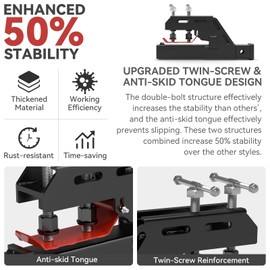 Upgraded Tractor Clamp on Trailer Hitch Receiver, Tractor Bucket Hitch Non-Slip 2" Ball Mount Adapter for Bucket Kubota Deere Bobcat, Trailer Hitch Attachment (Black)