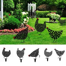 Garden Ornaments Chicken Yard Art Garden Backyard Lawn Decor Gift Easter Deco - Charming Acrylic Chicken Silhouettes