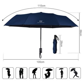 Vicloon Automatic Umbrella Windproof, Compact Travel Folding Umbrellas, UV Blocked Umbrella, Portable Umbrellas Compact Foldable Lightweight Design and High Wind Resistance