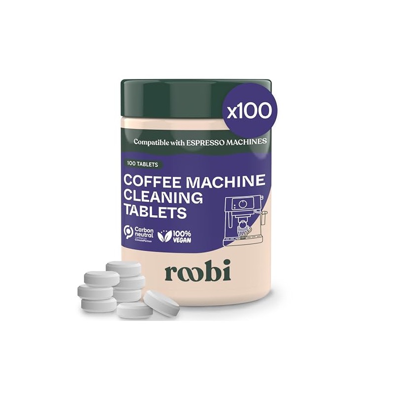 Roobi Espresso Machine Cleaning Tablets. Coffee Machine Cleaner Tabs. 100