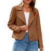 Glamaker Womens Faux Suede Jackets Long Sleeve Casual Cropped Zipper