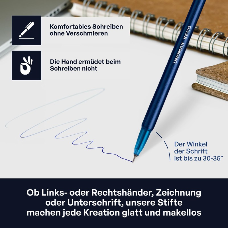 UNOMAX Eeco Blue Barrel High-Quality Ballpoint Pen Set - Ballpoint