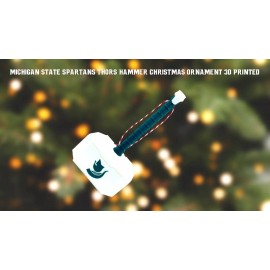 Unbranded Michigan State Spartans Thor's Hammer Christmas Ornament 3D Printed