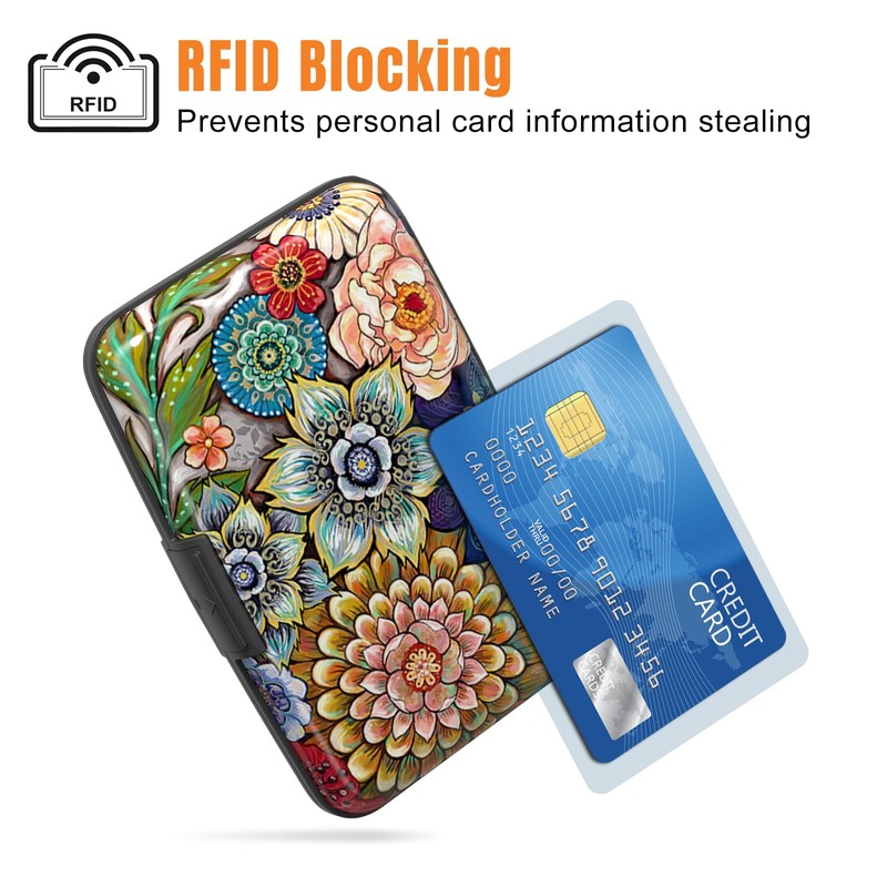 Rimilak Aluminuml Credit Card Holder, Mini Credit Card Wallet RFID