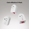 Cable Matters ETL Listed 3 Pack Grounded Outlet with ON