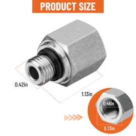 Racewill 10 Pack Hydraulic Adapter Fittings: #4 SAE/ORB Male x 1/4" NPTF Female, Straight Tube Hydraulic Connectors with Protection Cover - 6405-04-04
