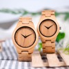 KINGNOW Bamboo Wristwatch, Women's, Wristwatch, Men's, Stylish, Lightweight, Japanese Quartz