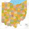 Ohio ZIP Code Map with Counties - Standard - 36"