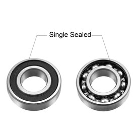 sourcing map 6004RS Deep Groove Ball Bearing Single Sealed 160104, 20mm x 42mm x 12mm Chrome Steel Bearings (Pack of 10)