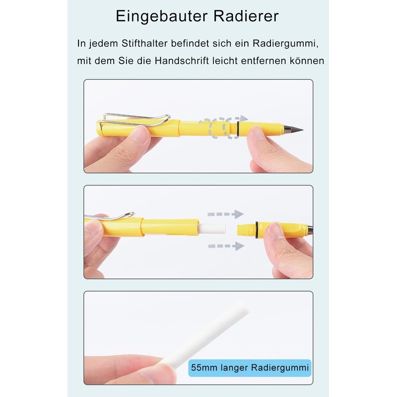 Qikaara Pack of 6 Inkless Pencils, Eternal Pencil, Durable Magic