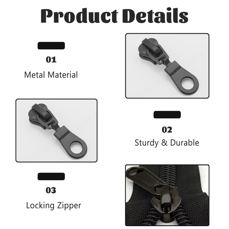 Alluring Zip Slider Replacement, Zip Repair Kit, Removable Zip Zipper