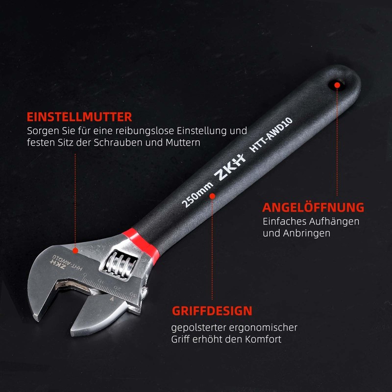 ZKH 150 mm Spanner Adjustable Adjustable Wrench Single Open-End Spanner