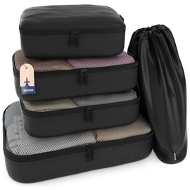 5 Set/8 Set Packing Cubes - Travel Organizers with Laundry Bag, 5 Set - Air Black, Set of 5