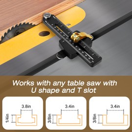 Thin Rip Jig, Violetfox Table Saw Jig Guide for Making Repetitive Narrow Thin Strip Cuts Fast Thin Ripping Guide for Table Saw Band Saw Router Table Fits for 1/4" x 3/8" and 3/8" x 3/4" T Slot