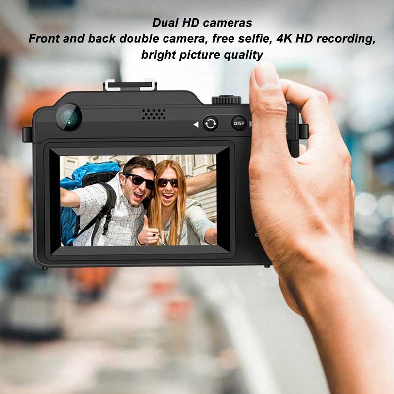 4K Digital Camera Front Rear Dual Lens 48 Megapixels 18X