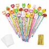 JZK 24 x School HB Pencils Set with Eraser Animals,