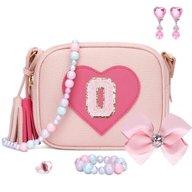 KKXIU Gifts For 3 4 5 6 7 8 Year Old Girls Dress Up Jewelry Kids Toys Toddler Purse Heart Little Girl Bag, Pink