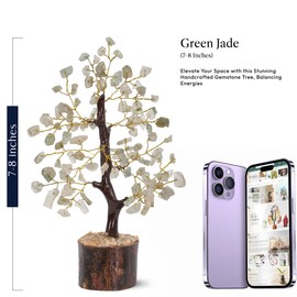 YATSKIA Green Jade Crystal Tree of Life, Crystal Gifts for Women, Feng Shui Tree of Life, Stones Tree Home Decor, Birthday Gifts