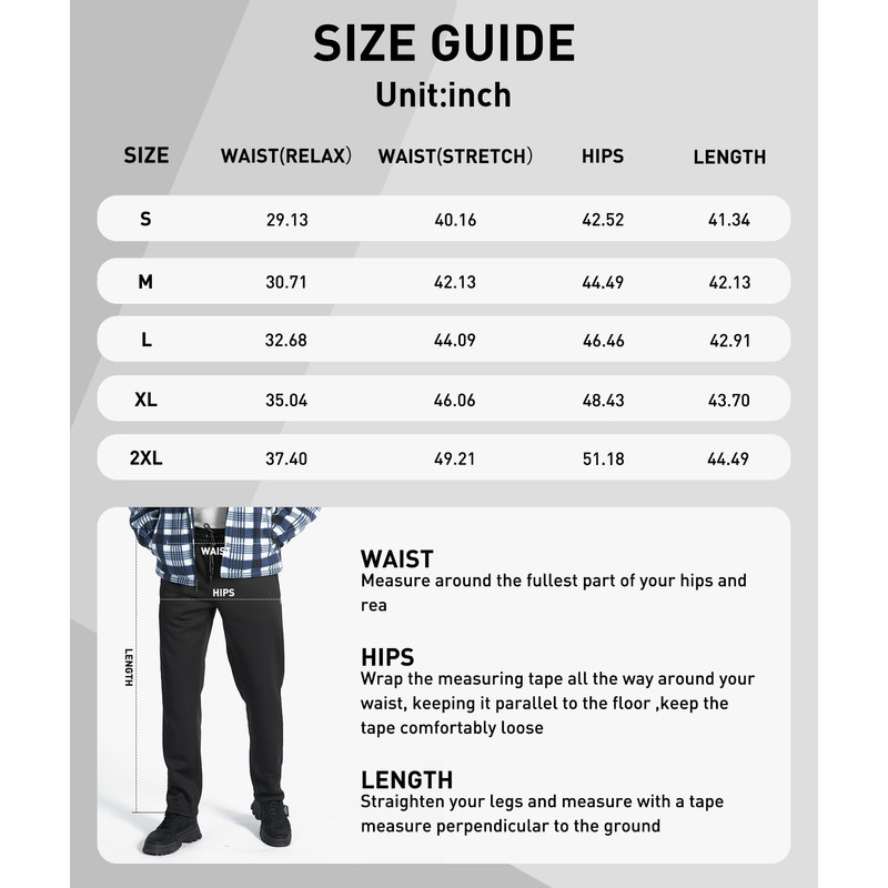 GEEK LIGHTING Men's Fleece Sweatpants Sherpa Lined Warm Drawstring Elastic