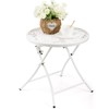TeoKJ Folding Outdoor Side Tables, Anti Rust Small Patio Table