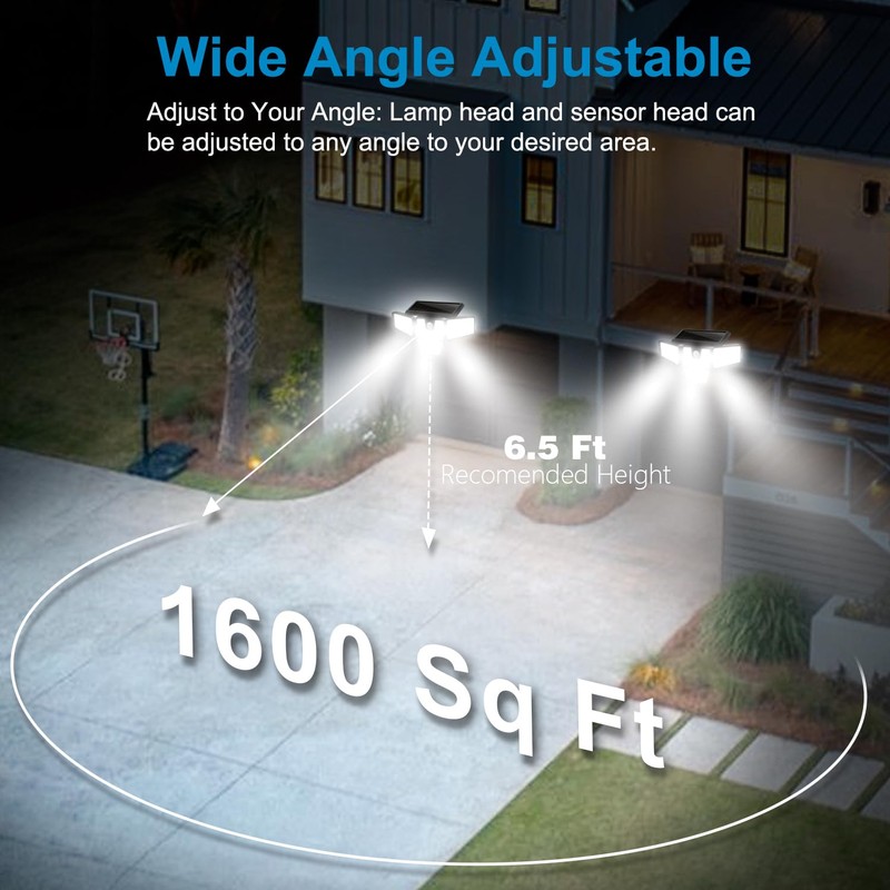 AmeriTop Solar Lights Outdoor, 2 Pack 300 LED High Brightness