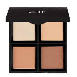 e.l.f. Paleta de contornos, 4 tonos, personalizable, fácil de aplicar, esculpe, matiza, ilumina, claro/medio, enriquecida con vitamina E, uso durante 