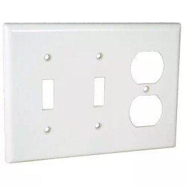 Orbit OP28-W 3-Gang Wall Plate 2 Switch and 1 Duplex White