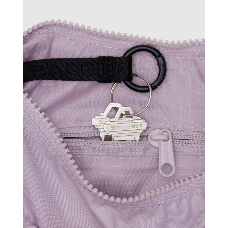 BAGGU Small Nylon Crescent Bag - Dusty Pink