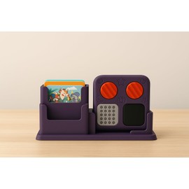 Dock & Card Holder for Yoto Mini Player (2024 Edition) - Tier Card Storage, Hidden Cable Channel - Ideal Kids' Audio Card Organizer & Storage Solution (Purple)