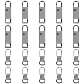 20pcs Zipper Pull Replacement, 2 Styles Detachable Zipper Repair Kit Zipper Pulls Tab Zipper Handle Metal Pull Cord Extension for Clothing Backpack Jacket Pants Boots Luggage