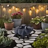 Bellaa 26096 Whimsical Flying Pig Statue Angel Hog Heaven Farmhouse